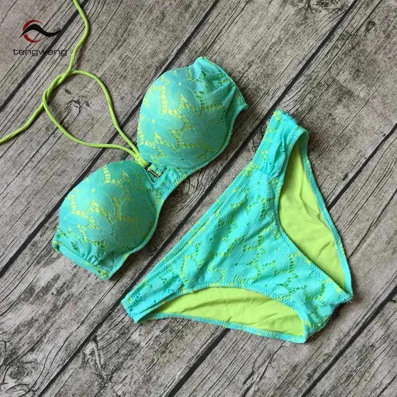 2017 Ретро Купальники для женщин Большие размеры Высокая талия вырез комплект