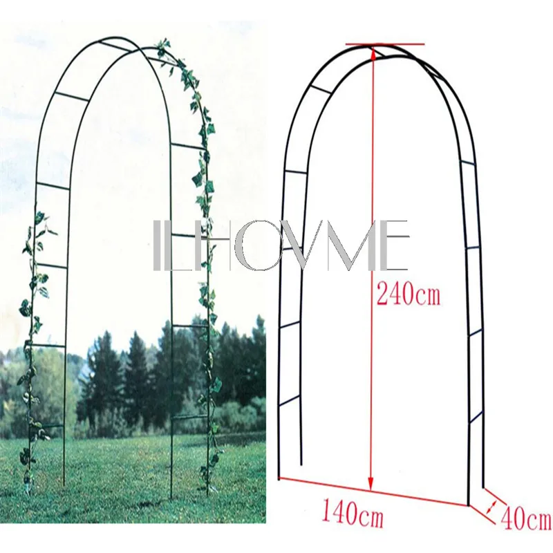 

240CM/94" High x 140CM/55" Width Wedding Decoration Metal Arch Pergola In White / Dark Green Backdrop Stand