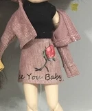 pink set Blyth кукольная одежда 1/6 куклы аксессуары ручной работы 30 см одежда желтое розовое платье с длинными рукавами 3 шт - Цвет: pink set