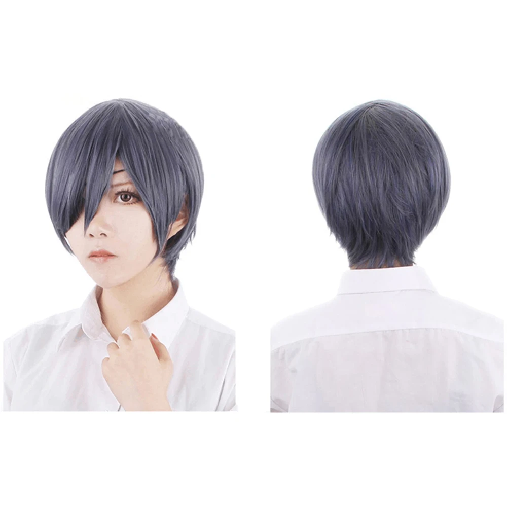 Модный термостойкий синтетический серый короткий парик Butler Kuroshitsuji Ciel Phantomhive для