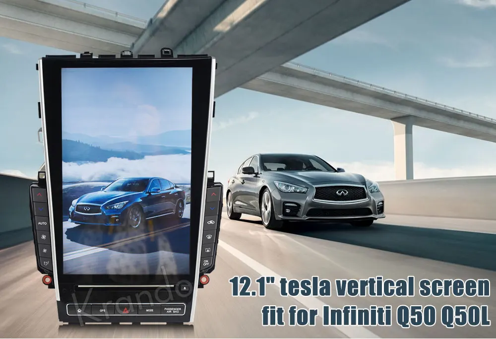 Krando Android 8,1 12," Tesla вертикальный экран автомобильный аудио радио плеер для Infiniti Q50 Q50L gps навигация Мультимедийная система BT