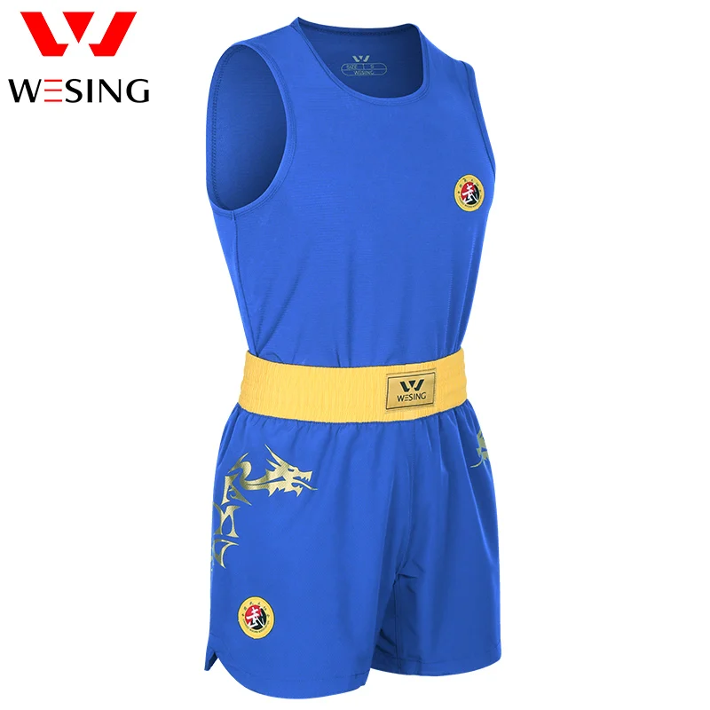 Боксерские костюмы Wesing мужские Wushu Sanda Униформа с рисунком дракона мягкая