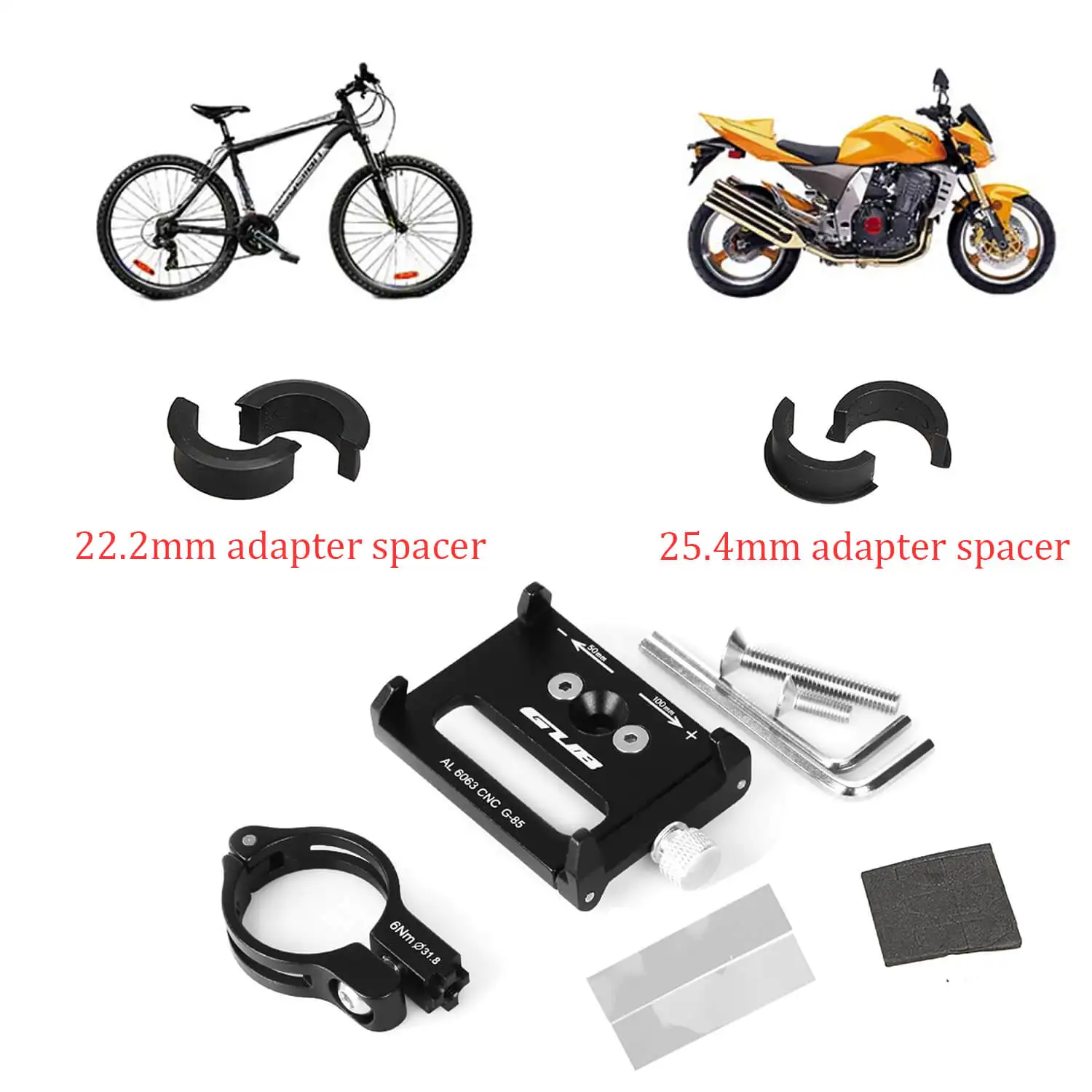 Держатель GUB для телефона на руль велосипеда G-85 G-84 регулируемый из алюминиевого