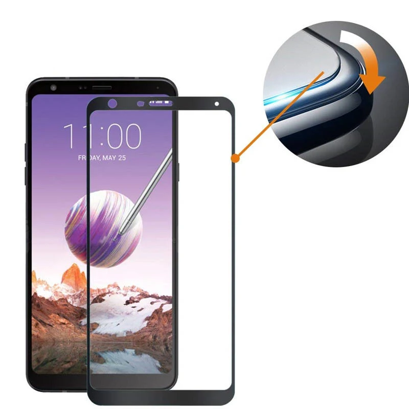 Полное покрытие закаленное стекло для LG Q Stylus Plus Защитная пленка экрана Sylus + |