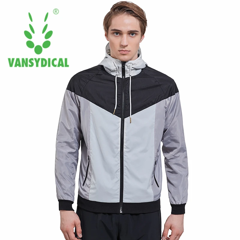 Спортивные беговые куртки Vansydical Мужская ветрозащитная спортивная одежда с