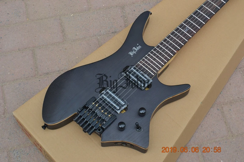 Новая безголовая электрическая гитара матовый серый пепельный корпус и