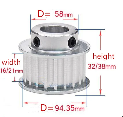 

HTD 5M 60teeth pulley timing pulley 5M60T Timing Belt Synchronous wheel Pulley width 21mm/16mm