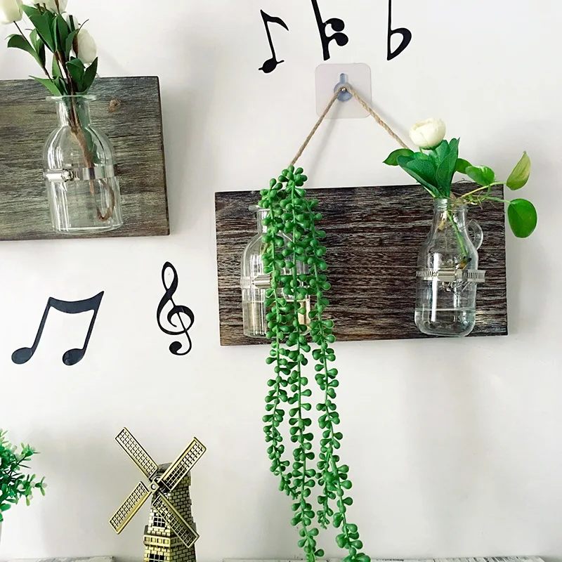 American Village Plant Water Culture Home Decor Figurines Creative Double Hydroponic Bar Study Office Wall Decorations GIFT | Дом и сад