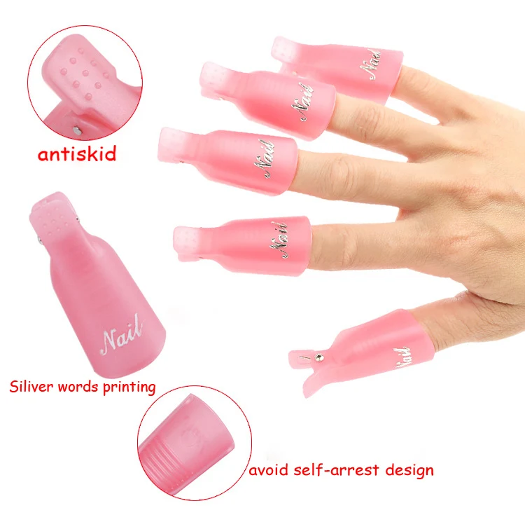 10 Шт./компл. 2016 красочные Пластиковые Nail Art Soak Off Крышка Клип УФ Гель Для Снятия
