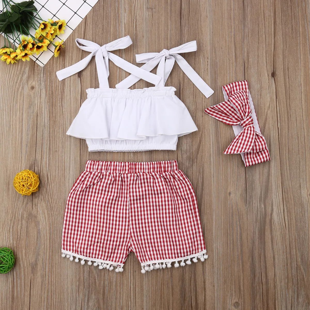 Эксклюзивная Одежда для девочек летняя детская одежда маленьких топы с оборками