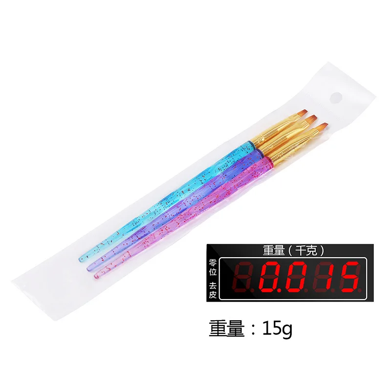 3 шт. Кисть для ногтей с эффектом омбре мягкая градиентная ручка инструменты