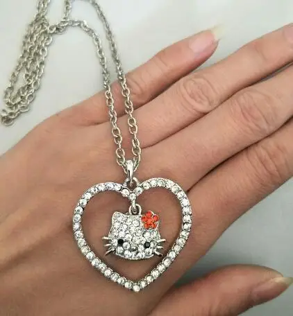 Покрытие антикварным серебром Цепочки и ожерелья cat Jewelry Bojiux Нержавеющая сталь цепи Цепочки и Ожерелья Подвески милый котенок кошка Цепочки и ожерелья s Модные украшения для женщин - Окраска металла: Покрытие антикварным серебром
