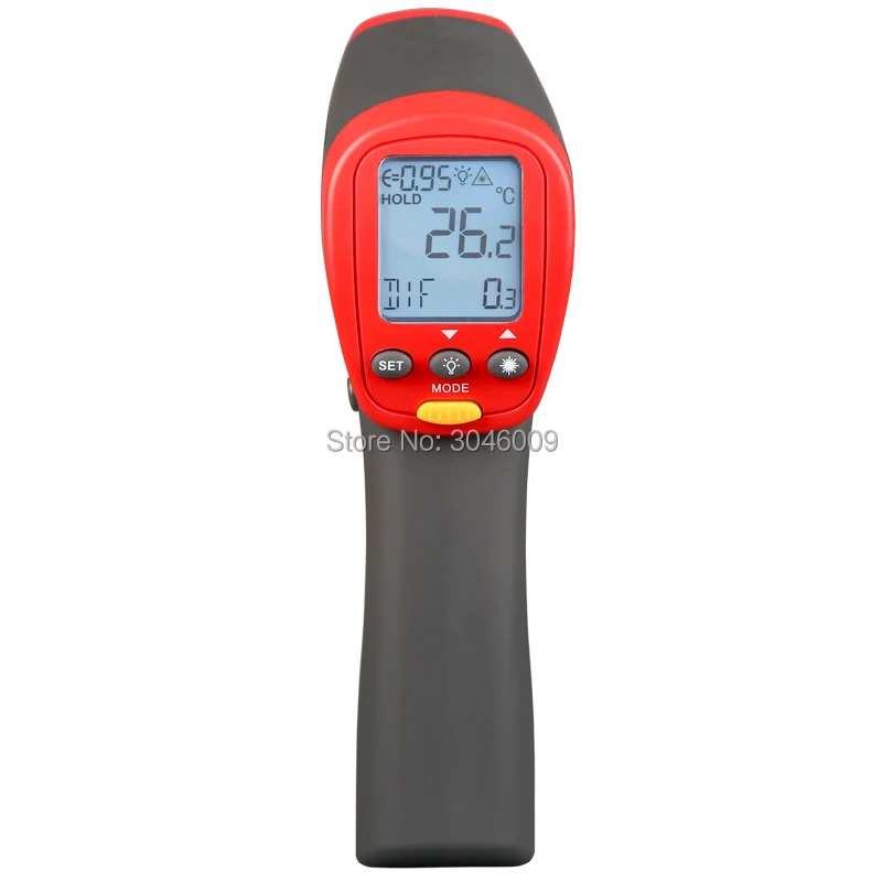 UNI-T UT302D hand-held infrared thermometer non-contact industrial electronic -32 ~ 1050 degrees LCD dual backlight | Инструменты