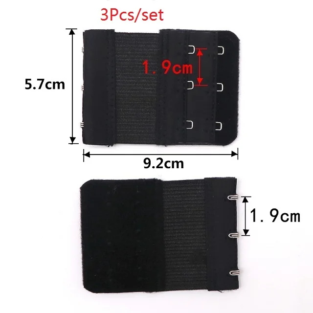 3pcs 3/4 шт. Пряжка Расширенный удлиненный пояс бюстгальтеры 3 ряда 2 крюк/2 ряда 3 крючка аксессуары для удлинения для нижнее белье, пояс для похудения - Цвет: 3pcs