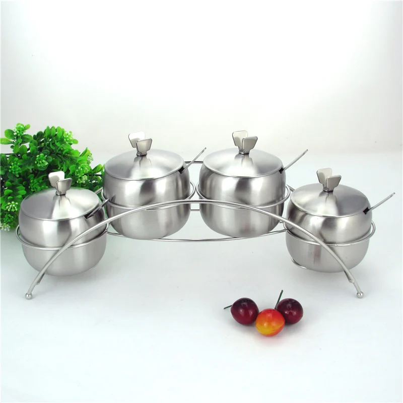 Коробка для приправ и специй из нержавеющей стали кастрюля сахара с ложкой