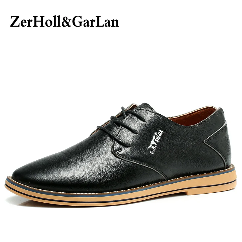 Z &amp G/2017 г. мужская кожаная повседневная обувь на шнуровке с миндалевидным носком