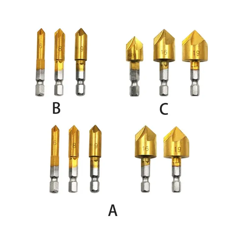 HSS фаски зенковки сверло 1/4 &quotшестигранный хвостовик 90 градусов древесины
