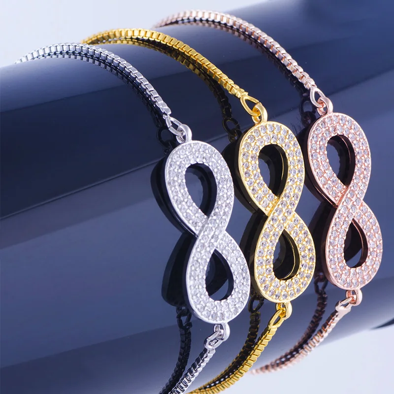 Модная новинка от Ali Moda оптовая продажа коннекторы infinity микро-ПАВЕ циркониевые