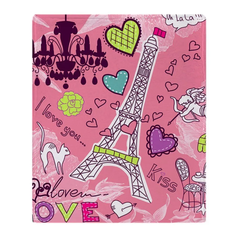 Мягкое Флисовое одеяло Love In Paris покрывало из флиса Манта коберто для