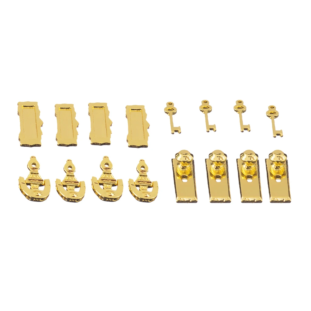 

8 Set Dolls House Miniature Door Lock with Keys & Knocker Mail Slot Letter Box