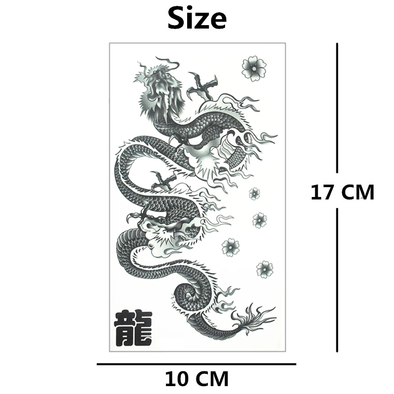 SHNAPIGN длинный китайский дракон временная татуировка боди арт вспышка Татуировка