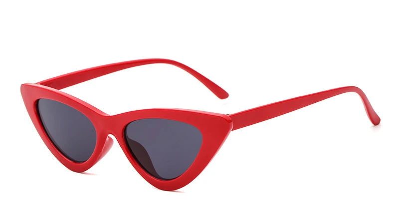 DCM Fashion Cat Eye Sunglasses Women Small Black Red Cheap Ladies Sun Glasses UV400 - Цвет линз: C7Red