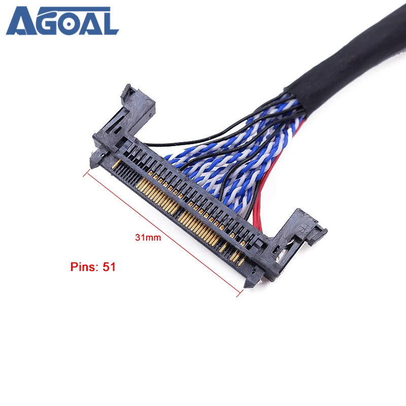 FI-RE51S-HF LVDS кабель с крюком 51Pin двойной 2 канала двойной 10 бит 10-бит 55 см для LG большой размер ЖК-телевизор монитор панель