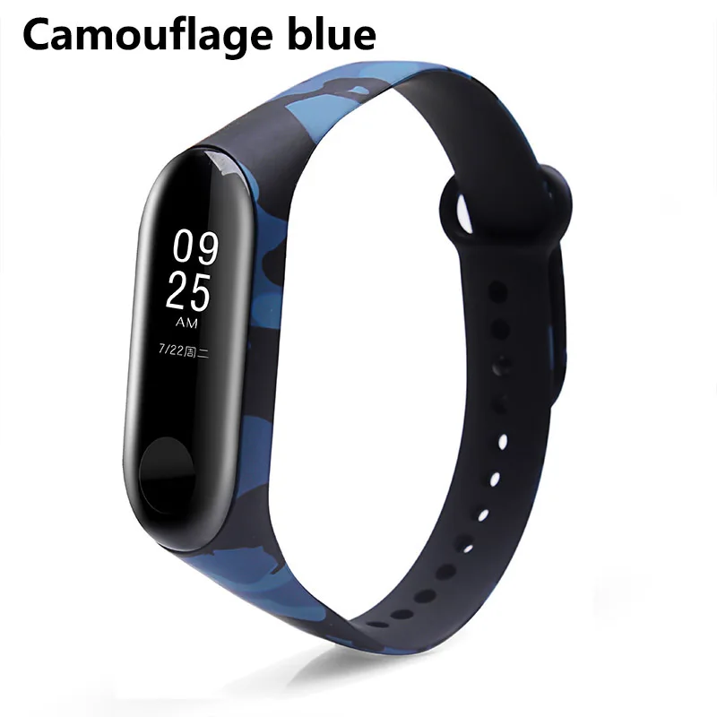Camouflage blue BOORUI mi band 3 силиконовый ремешок на запястье для Xiaomi mi Band 3 ремешок на браслет mi band 3 цветной ремешок на запястье умные полосы - Цвет: Camouflage blue