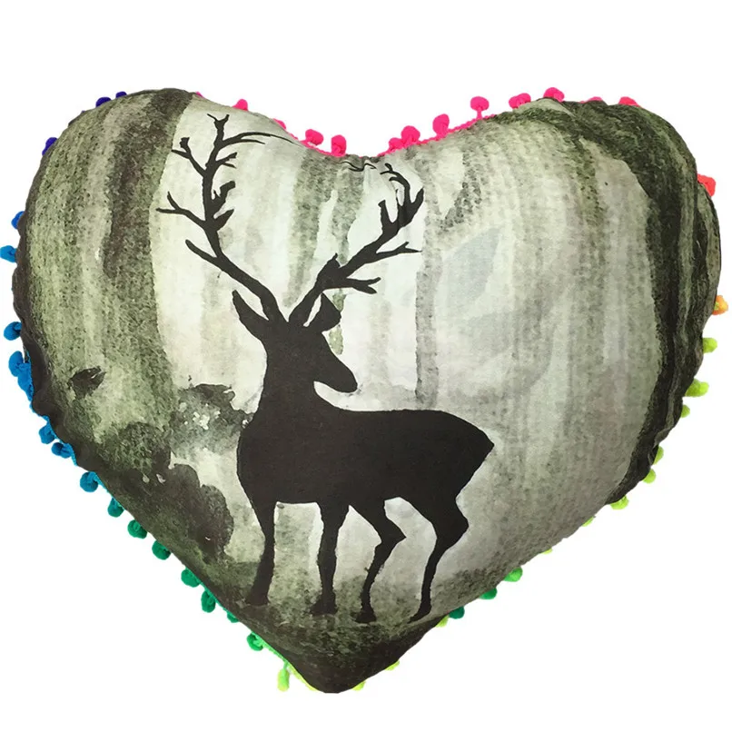 

9 Types Christmas Heart Shaped Polyester Pillowcase Decorative Cushion Cover Wholesale Free Shipping 30RI29