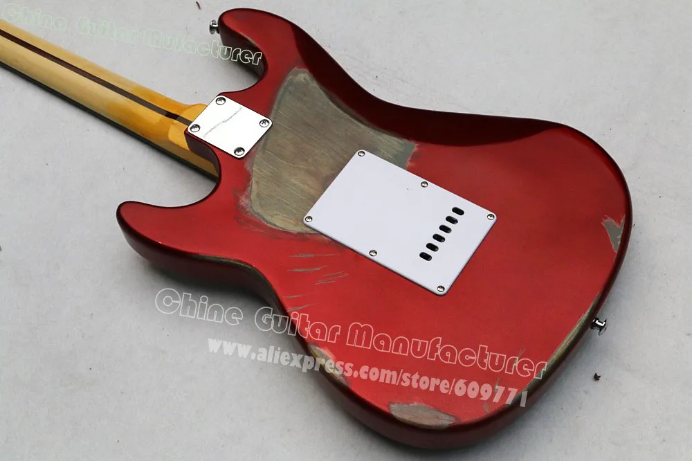 2018 новый стиль металлическая красная электрическая гитара матовая лучшая ST