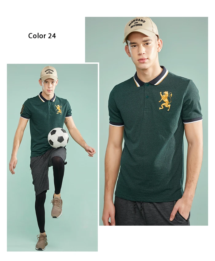 Giordano поло мужское футболка Polo slim fit с короткими рукавами с принтом победоносного льва на груди футболка поло мужская