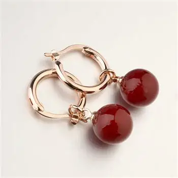 Red MOONROCY Free Shipping Fashion Jewelry Austrian Crystal For Women rose Gold Color Imitation pearl Earring Gift - Окраска металла: Red