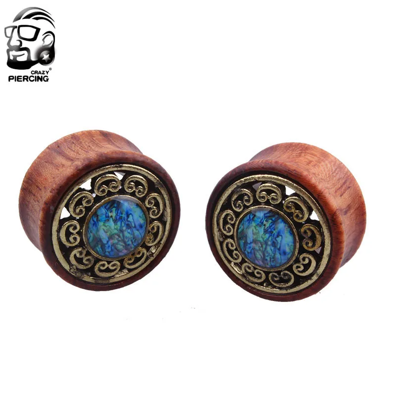 Деревянные пробки и тоннели расширитель для мочек ушей 2 шт. штекер из натурального дерева беруши телесные