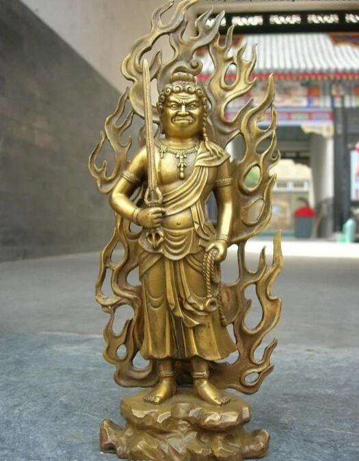 ZSR USPS в США S1068 12 тибетская Классическая медная статуя Будды Катана фудо акаланата