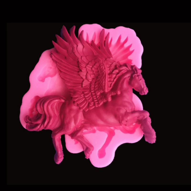 JX-LCLYL новый силиконовый Пегас лошадь штамповый торт Шоколадный Мыло Форма для