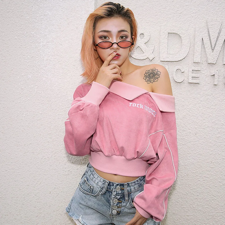 Розовый бархат с открытыми плечами Сейлор Мун Ropa Juvenil Mujer Пастельная одежда Harajuku