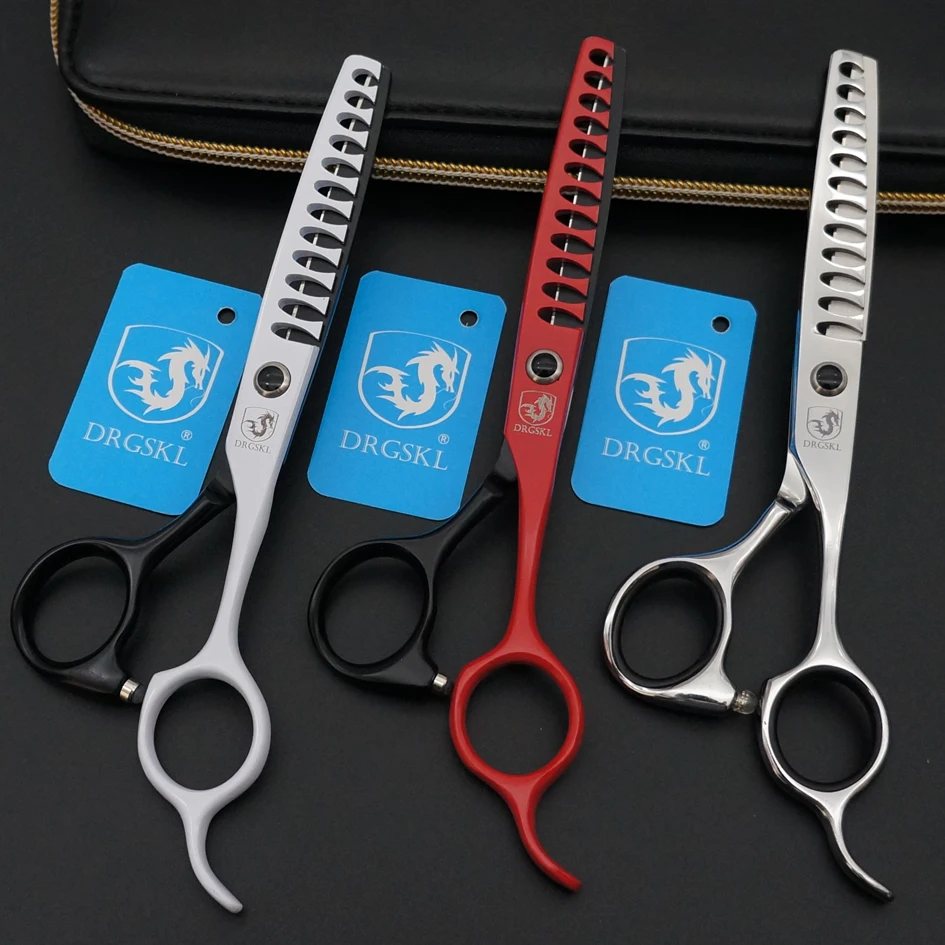 

DRGSKL 12 teeth hair thinning scissors high grade 6.0 inch professional barber hairdressing scissors thinning shears + bag