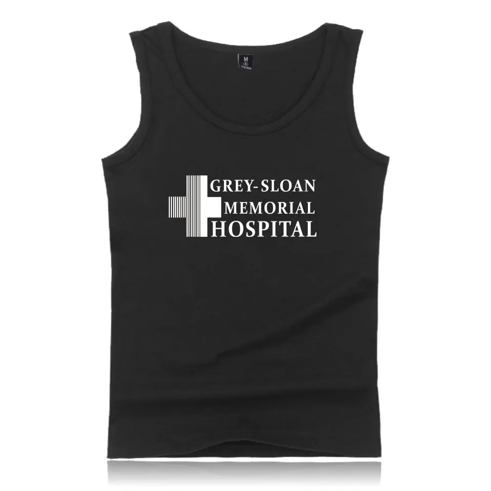 Майка мужская летняя без рукавов креативная модная Серая майка с анатомии Tumblr Greys