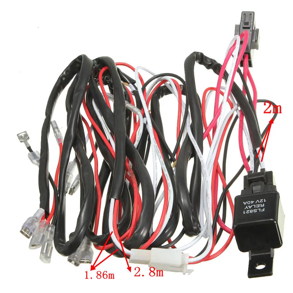 EE support 40A Wiring Harness Kit LED Light Bar Rocker Switch Toggle light Fuse SPST Spot | Автомобили и мотоциклы