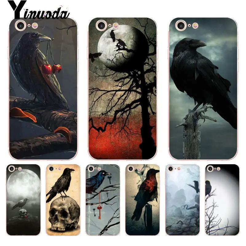 Чехол для телефона Yinuoda Crow Sat on the Skull and Raven iPhone 8 7 6 6S Plus X 5S SE XS MAX XR11 11pro 11promax|Бамперы| |