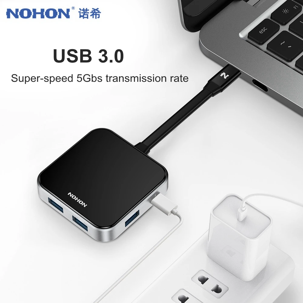 NOHON type C концентратор конвертер USB-C HDMI адаптер USB 3,0 кард-ридер PD 4K разветвитель синхронизации данных для MacBook samsung S9 huawei P20