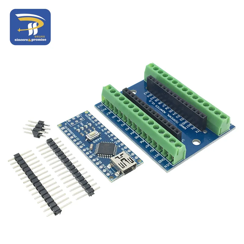 DIY NANO NANO V3.0 3,0 контроллер клеммный адаптер плата расширения NANO IO Shield простая Плата расширения для Arduino AVR ATMEGA328P - Цвет: DIY NANO