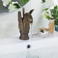 High end faucets Swan Water Antique Brass Kitchen Bathroom Basin Sink Mixer Tap Brass Single handle kitchen faucet  Faucet