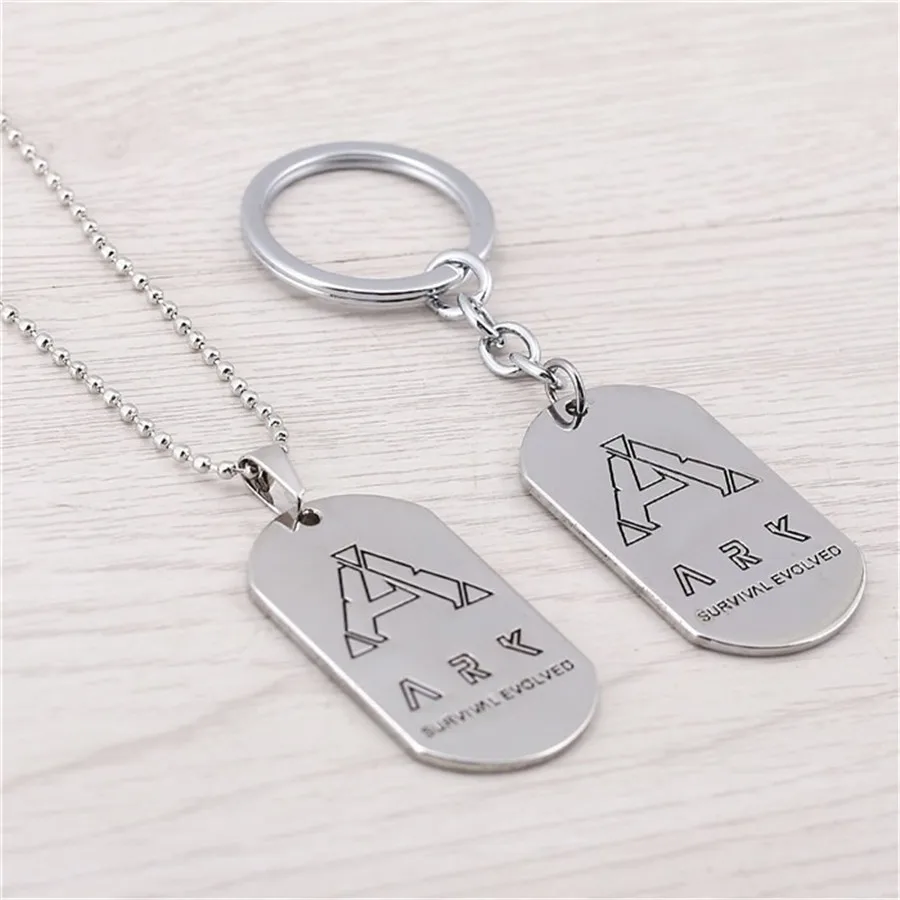 Ark Survival брелок Evolved Game Dog Tag серебристая металлическая цепочка для ключей кольцо держатель для мужчин ювелирные изделия подарки на день рождения chaviro Porte Clef
