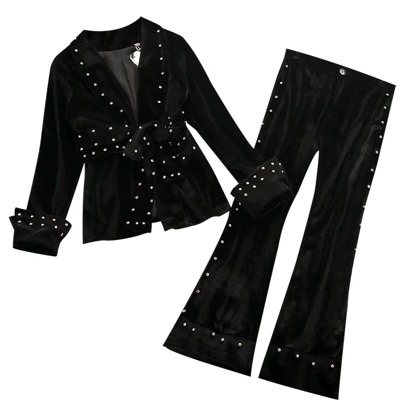 2019 Новый Модный женский комплект из двух предметов весенний элегантный тонкий