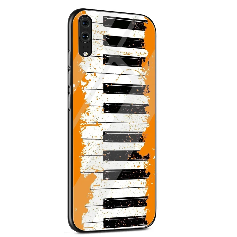 Стеклянный чехол для Huawei P30 P Smart Mate 20 P10 Y6 7A Honor 8X Y9 10 Lite Pro с музыкальными клавишами