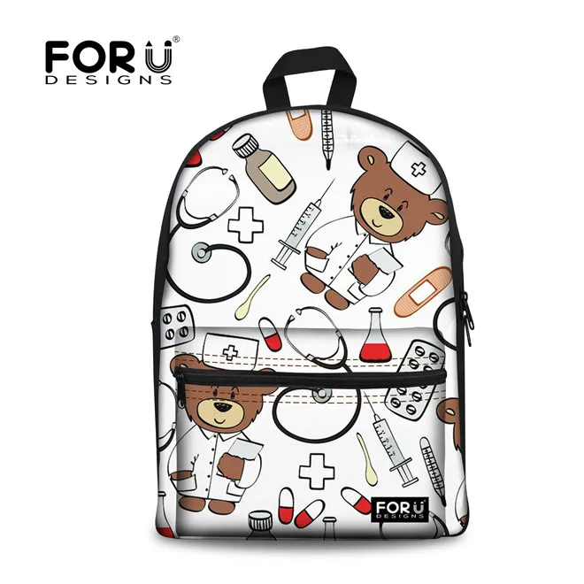 YQ1029J FORUDESIGNS Для женщин рюкзак милый мультфильм медсестра медведь печати рюкзак мода Дорожная сумка для девочек-подростков ноутбук рюкзак Mochila Bolsa - Цвет: YQ1029J