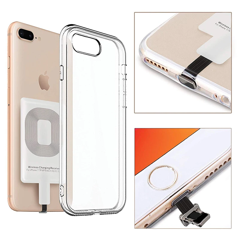 Ультратонкий Стандартный беспроводной приемник Qi для зарядки адаптер iPhone 5 5S 5C SE 6