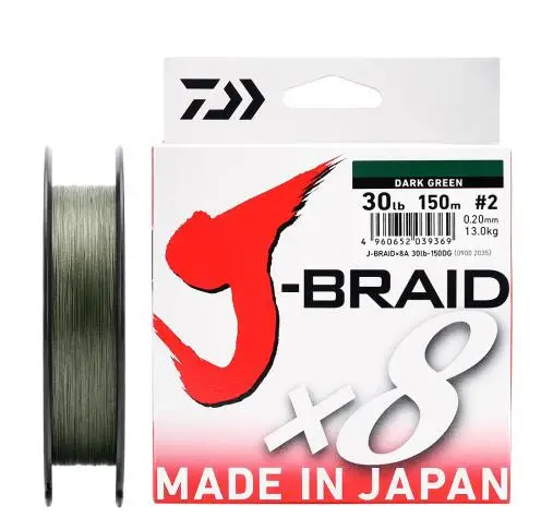 DarkGreen Daiwa J-BRAID 8A 300 м зеленый цвет 8 плетеная леска из мононити 10-60 фунтов Сделано в Японии - Цвет: DarkGreen