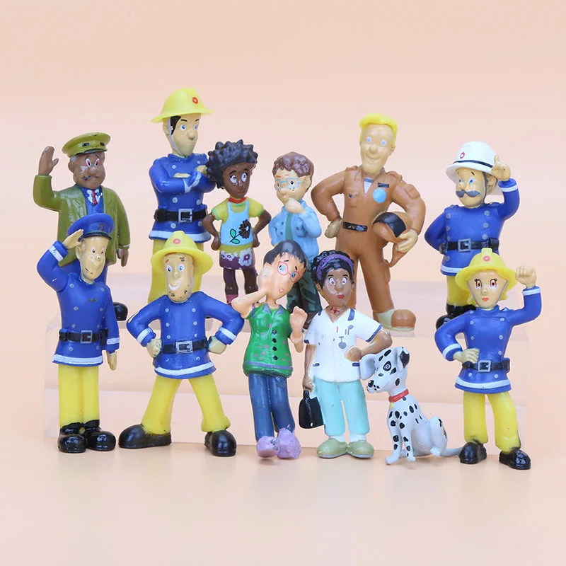 10 компл./лот с рисунками из мультфильма Пожарный Сэм игрушечных пластиковых экшн